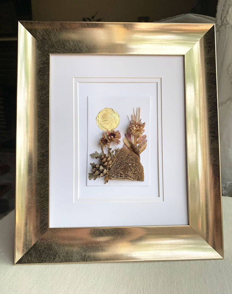 Golden Sun Cottagecore Decor Foraged Dried Flower and Natural Art