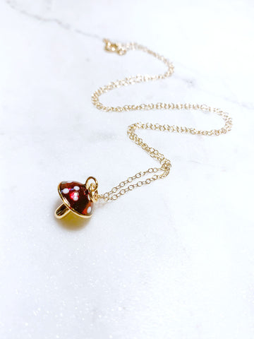 Embrace Your Magic 14K Gold filled Red Mushroom Charm Necklace